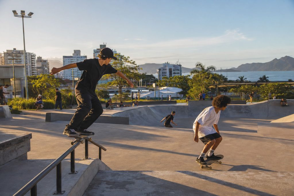 Skate ganha força em Florianópolis e transforma pistas públicas em pontos de esporte, cultura e convivência